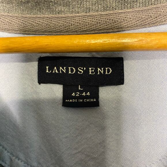 Lands End Mens Gray Pullover Sweater 1/4 Zip Minimalist Preppy Office Size Large - Picture 7 of 16